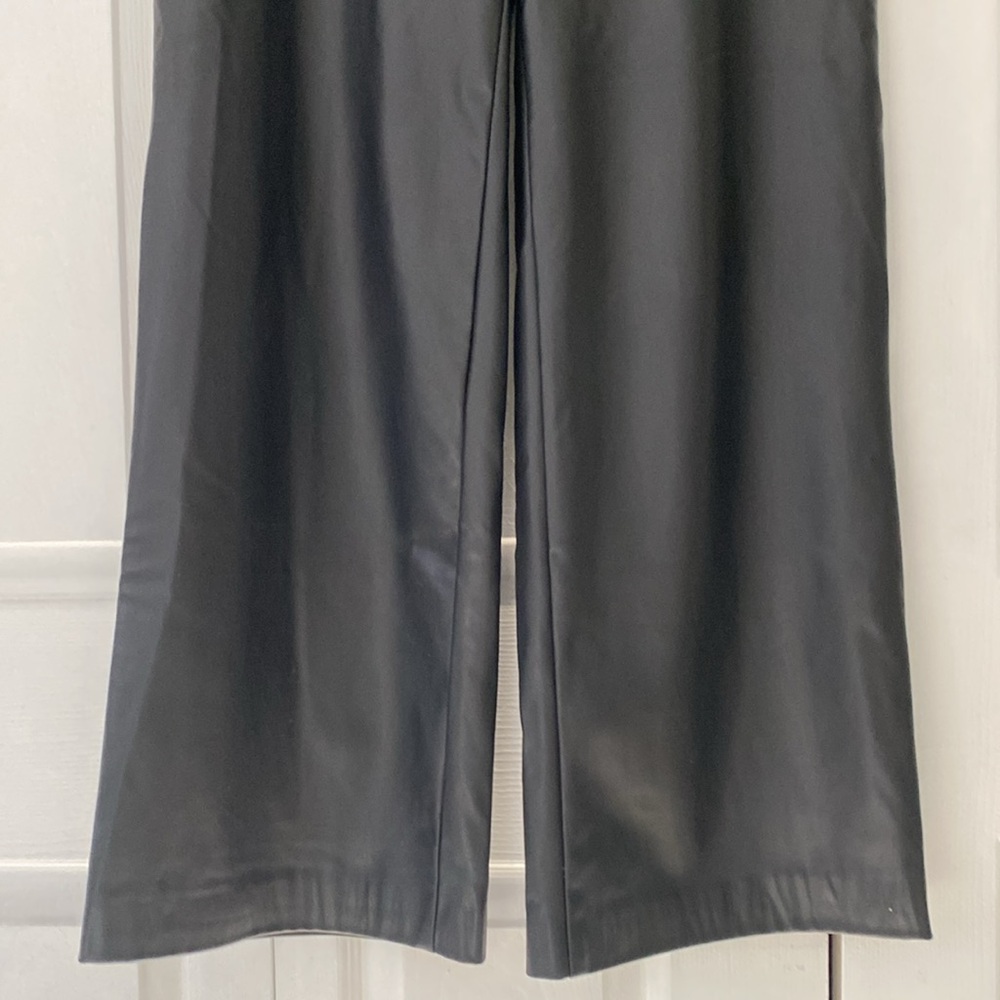 Zara | Wide Leg High Waisted Faux Leather Trousers - Picture 6 of 8